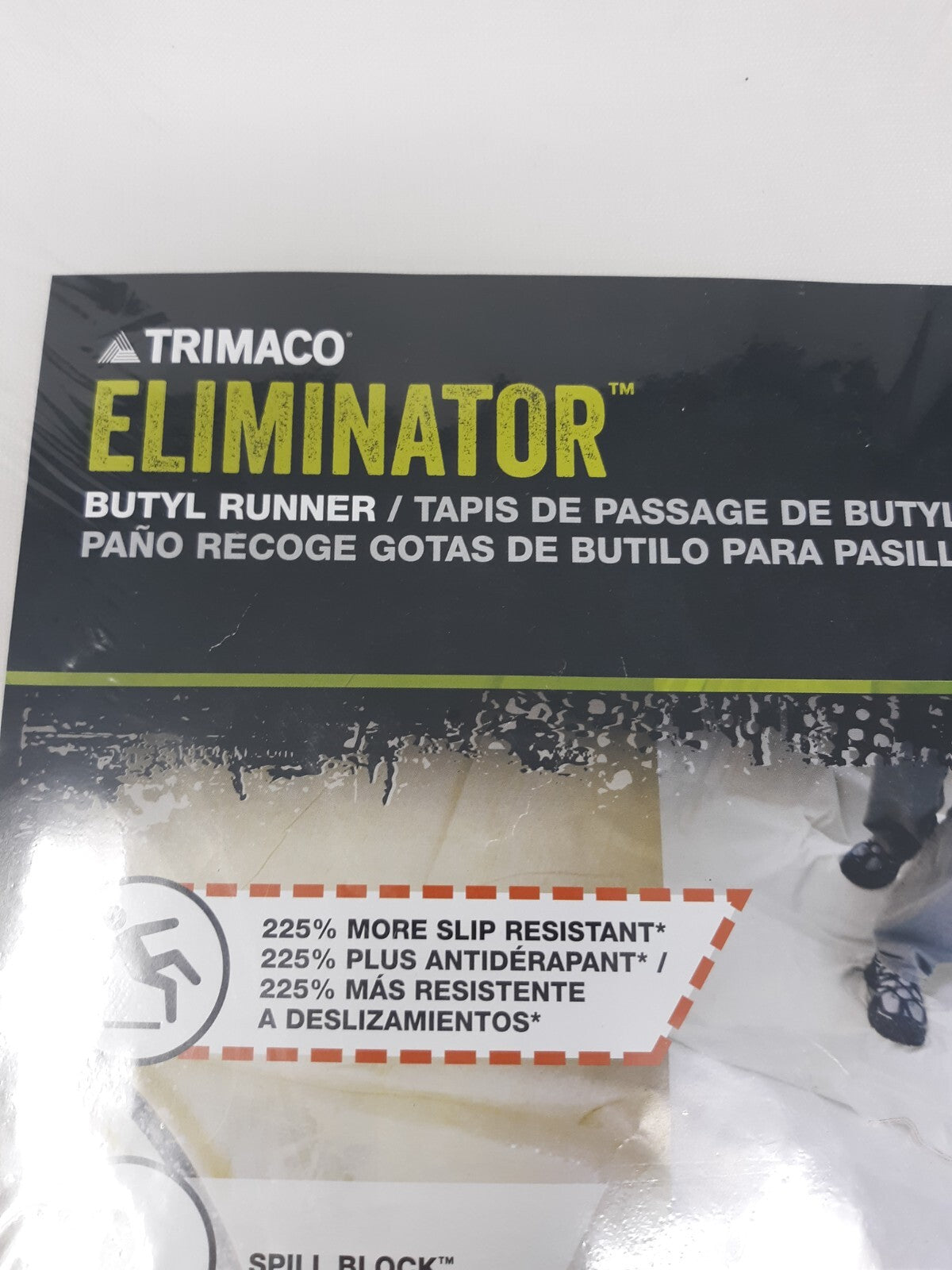 Trimaco Eliminator Butyl Runner Drop Cloth 4'x15' Slip Resistant Spill Block 803