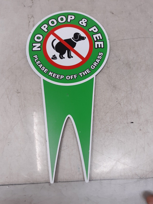"No Poop & Pee" Animal Warning Sign for Grass