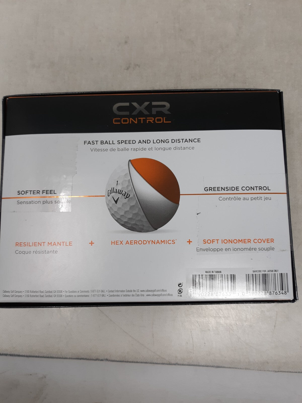 Callaway CXR Control 3-piece Performance Fast Ball Speed Long Distance