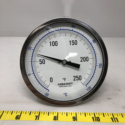 Ashcroft 5 Inch Bimetal Thermometer 1/2 Npt EveryAngle 2.5 Inch