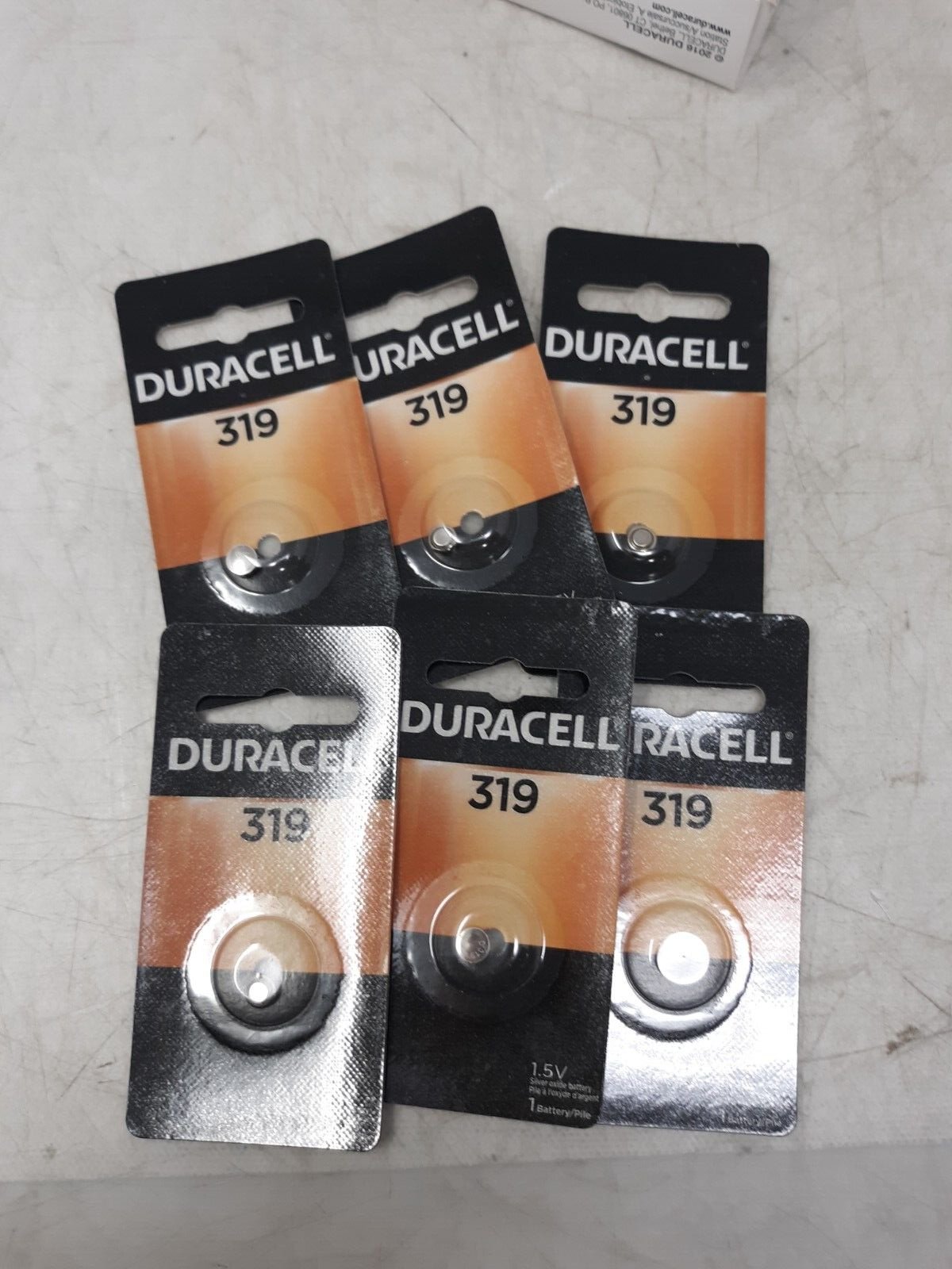 Duracell 319 D319B 1.5V Silver Oxide Watch Battery SR527W SR64 Lot of 6