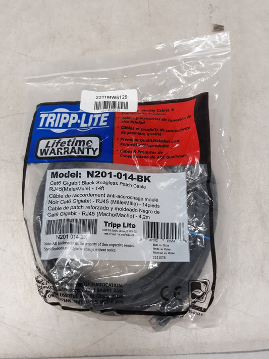 Tripp Lite Cat 6 Utp Patch Cable - 1 X Rj-45 Male 14ft Black