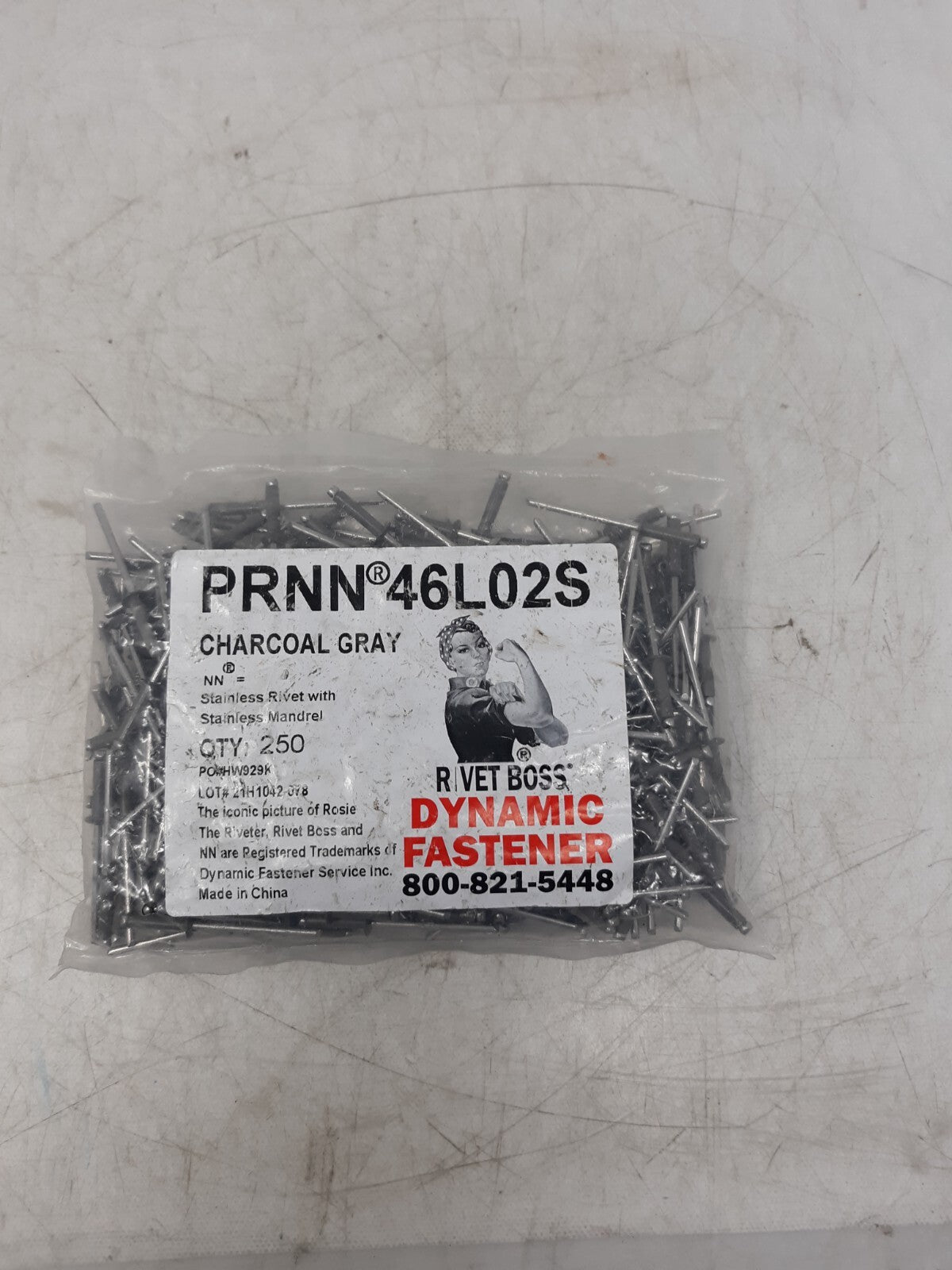 Dynamic Fastener PRNN46L02S Stainless Steel Rivets w/ Mandrel - 250 Pack