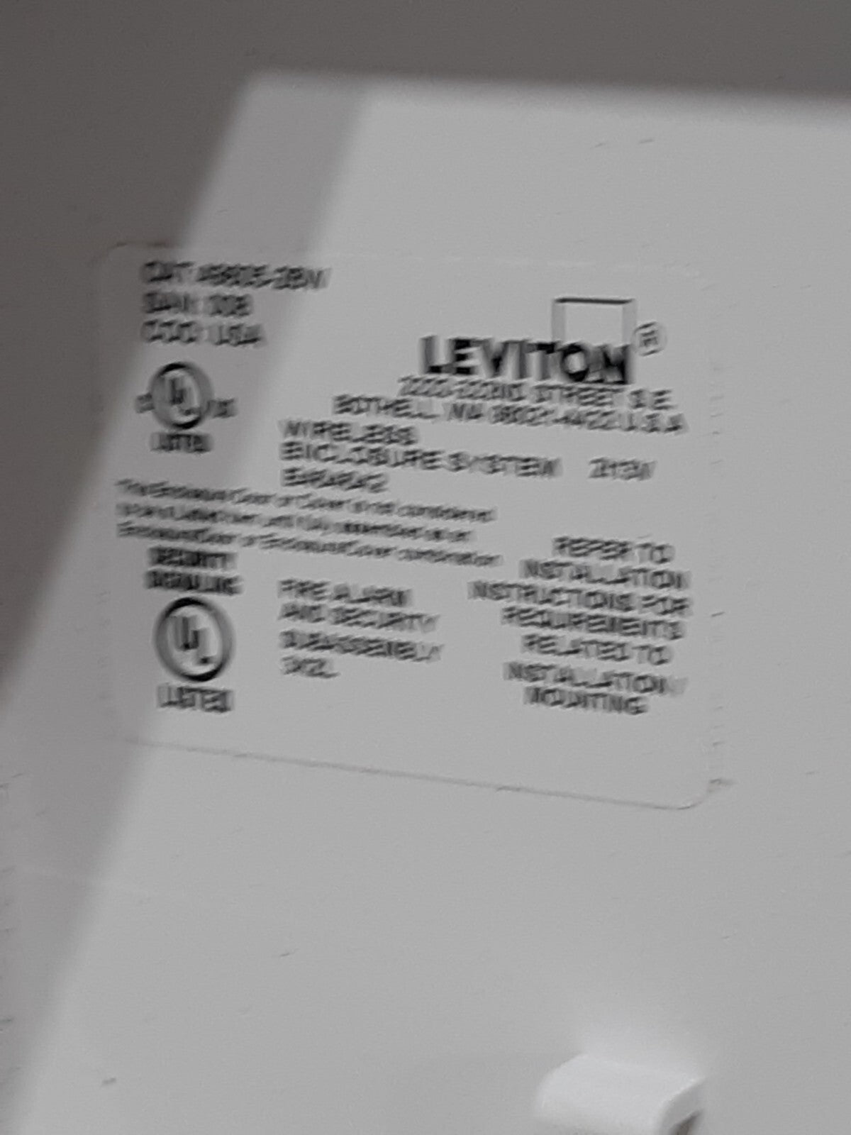 Leviton Wireless Enclosure System E464642 Fire Alarm & Security  14.5"x14.5"