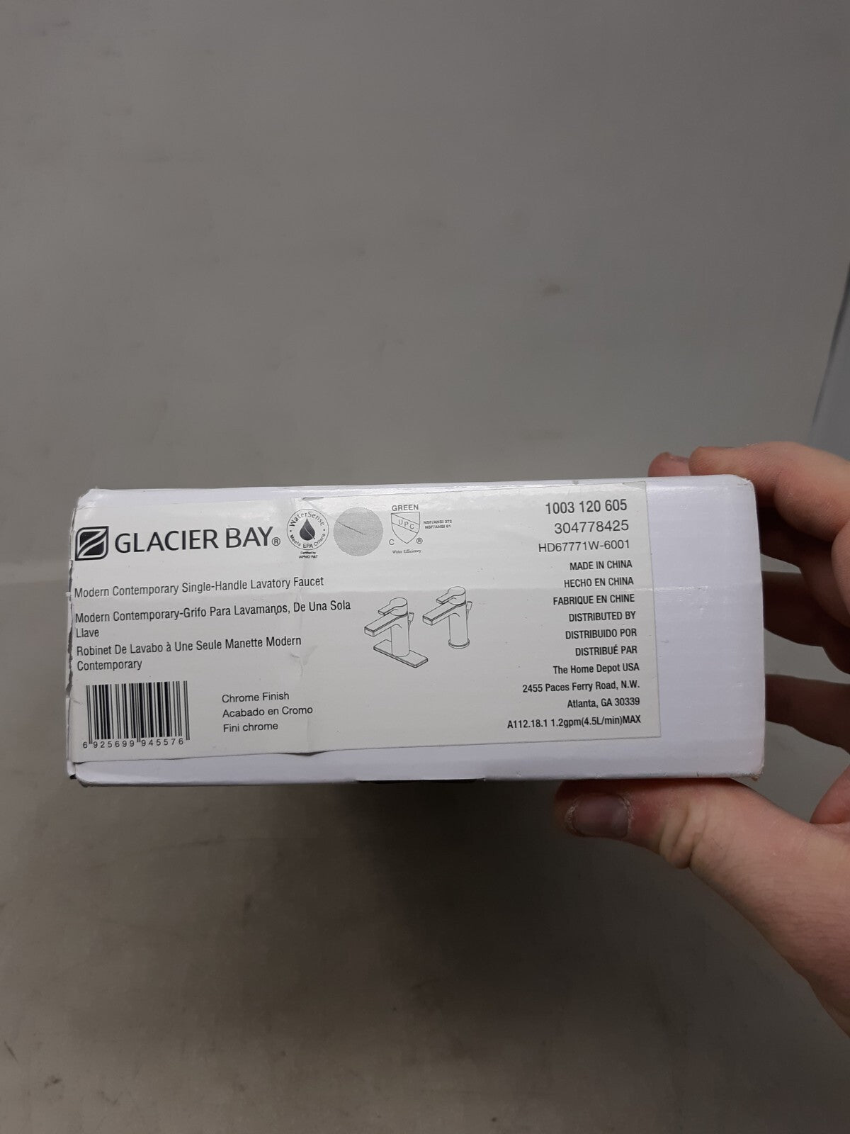 Modern Contemporary Single Hole Bathroom Faucet Chrome HD67771W-6001 Glacier Bay