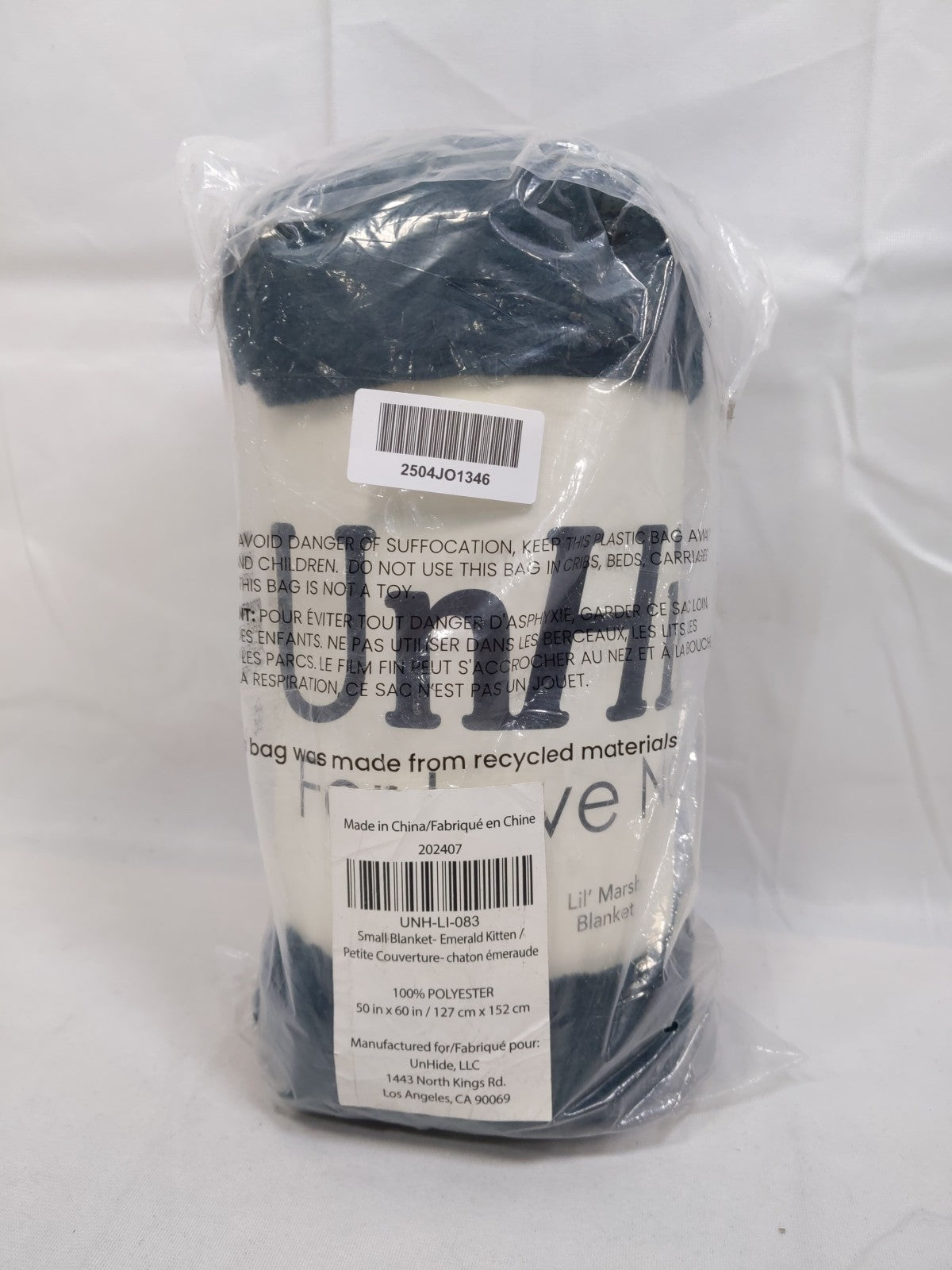 NWT UnHide Lil’ Marsh Blanket Throw Emerald Kitten Green Small 50 x 60 in. BNIP