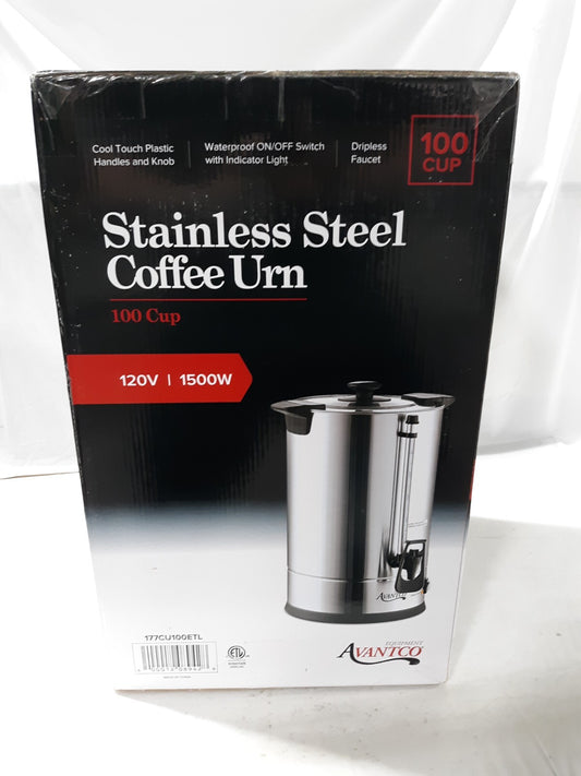Avantco CU100ETL Stainless Steel Coffee Urn 100 Cup 120V 1500W