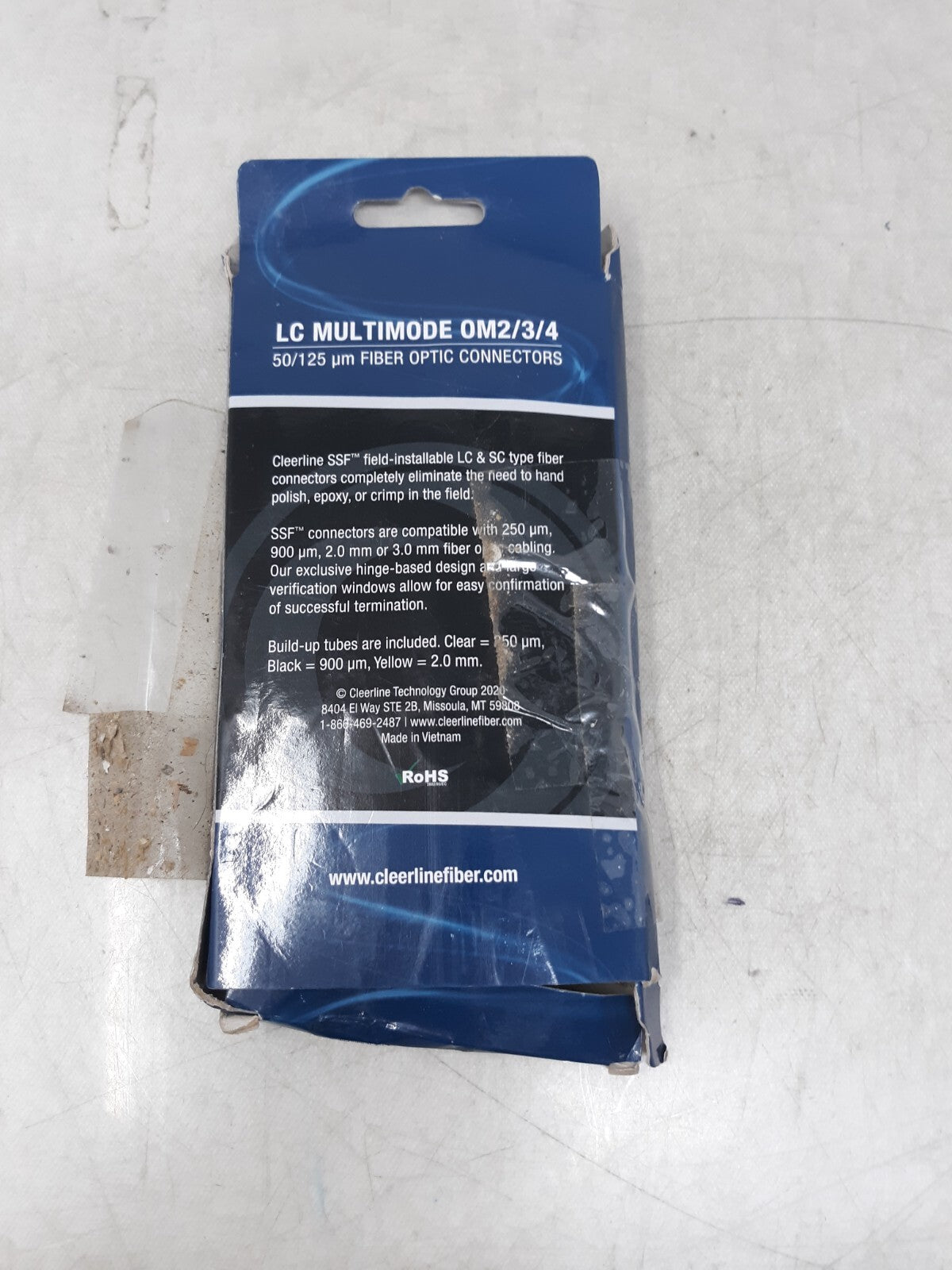 Field Installable LC-UPC Multimode OM3 50/125 Connector for 0.9mm Cable 10 Pack