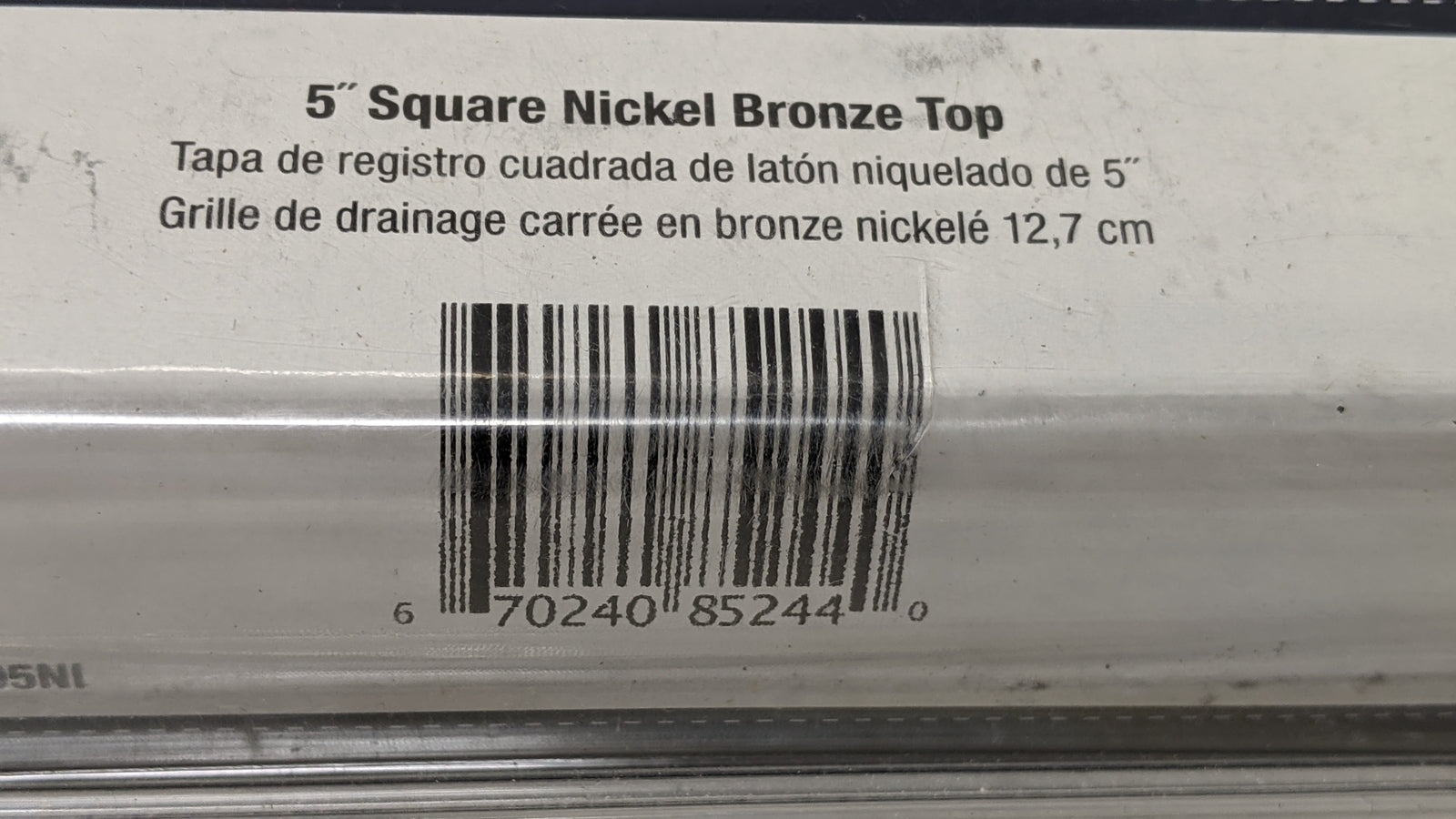 Zurn - Light Commercial Modular Square Drainage - 5in - Nickel Top - LC-FS05NI