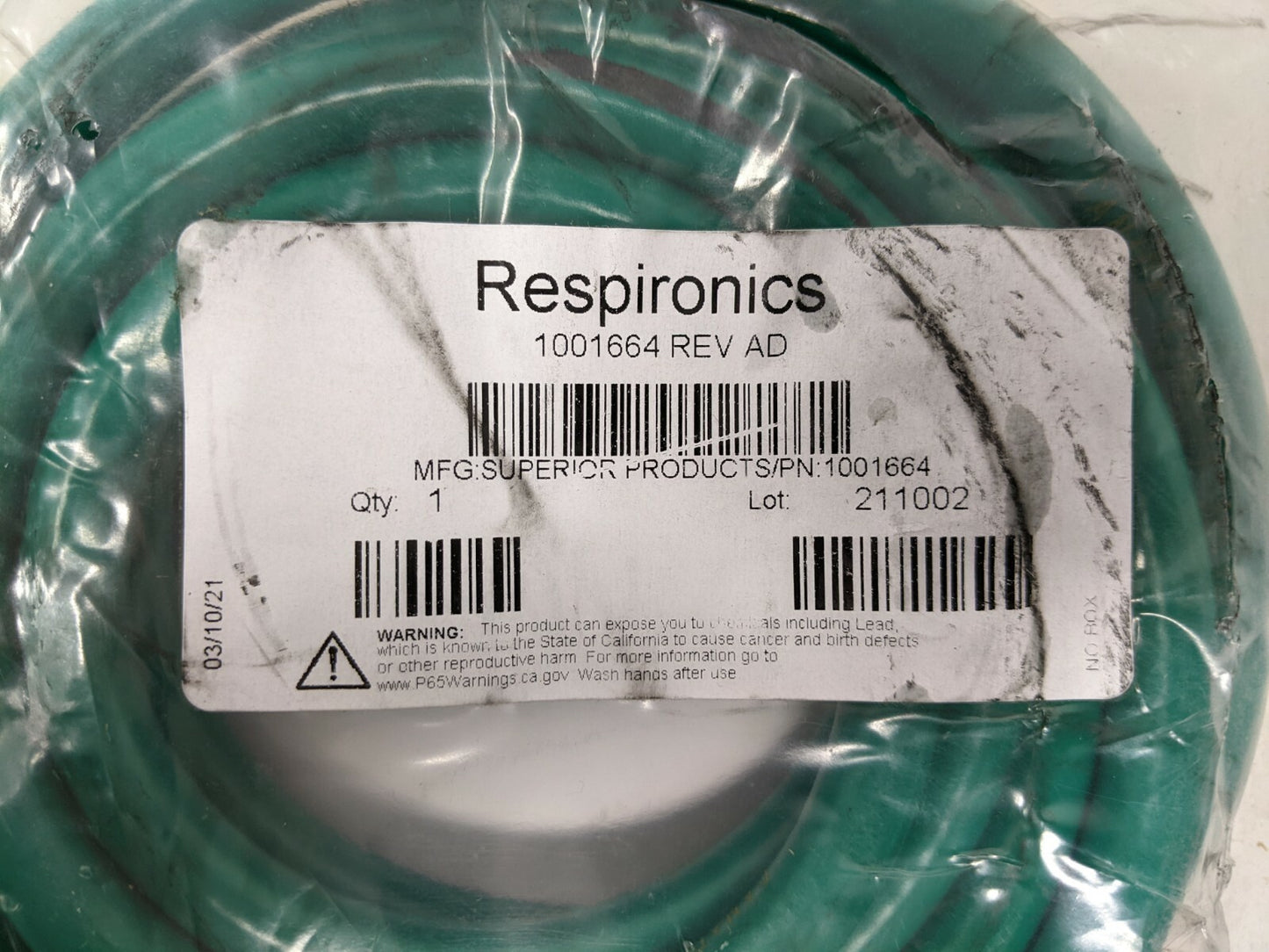 Respironics Low Pressure Female Hose Assembly - 250PSI (17.3 Bar) - 1001664
