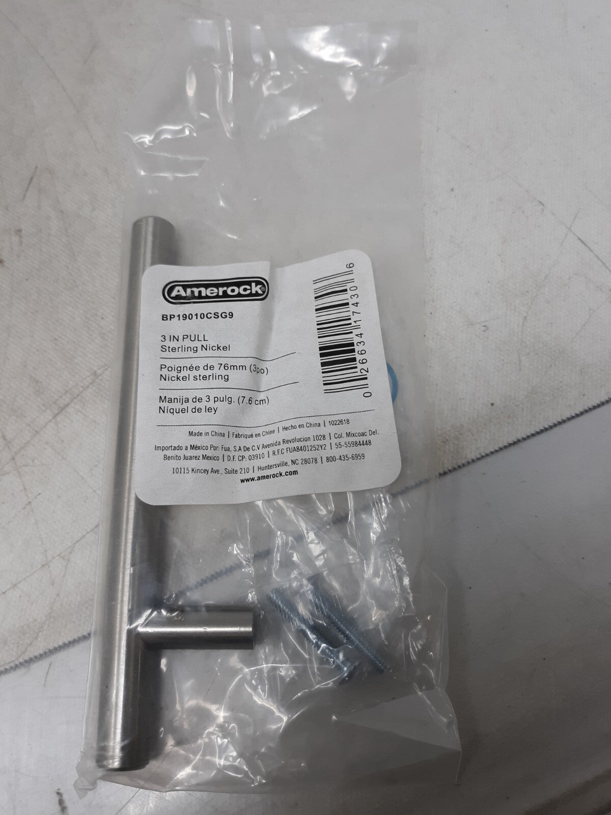 Lot of 5 Amerock Pull Bar Cabinet Sterling Nickel 3 Inch BP19010CSG9