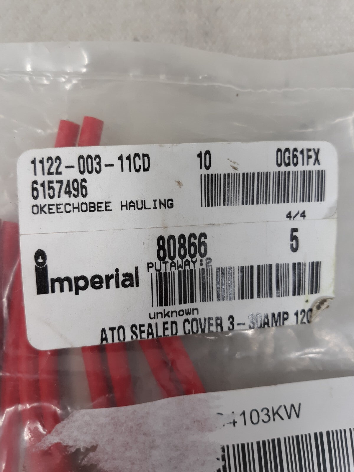 Pack of 5 Imperial 80866 E209277 Ato Sealed Cover 3-30 Amp 600V 12 AWG