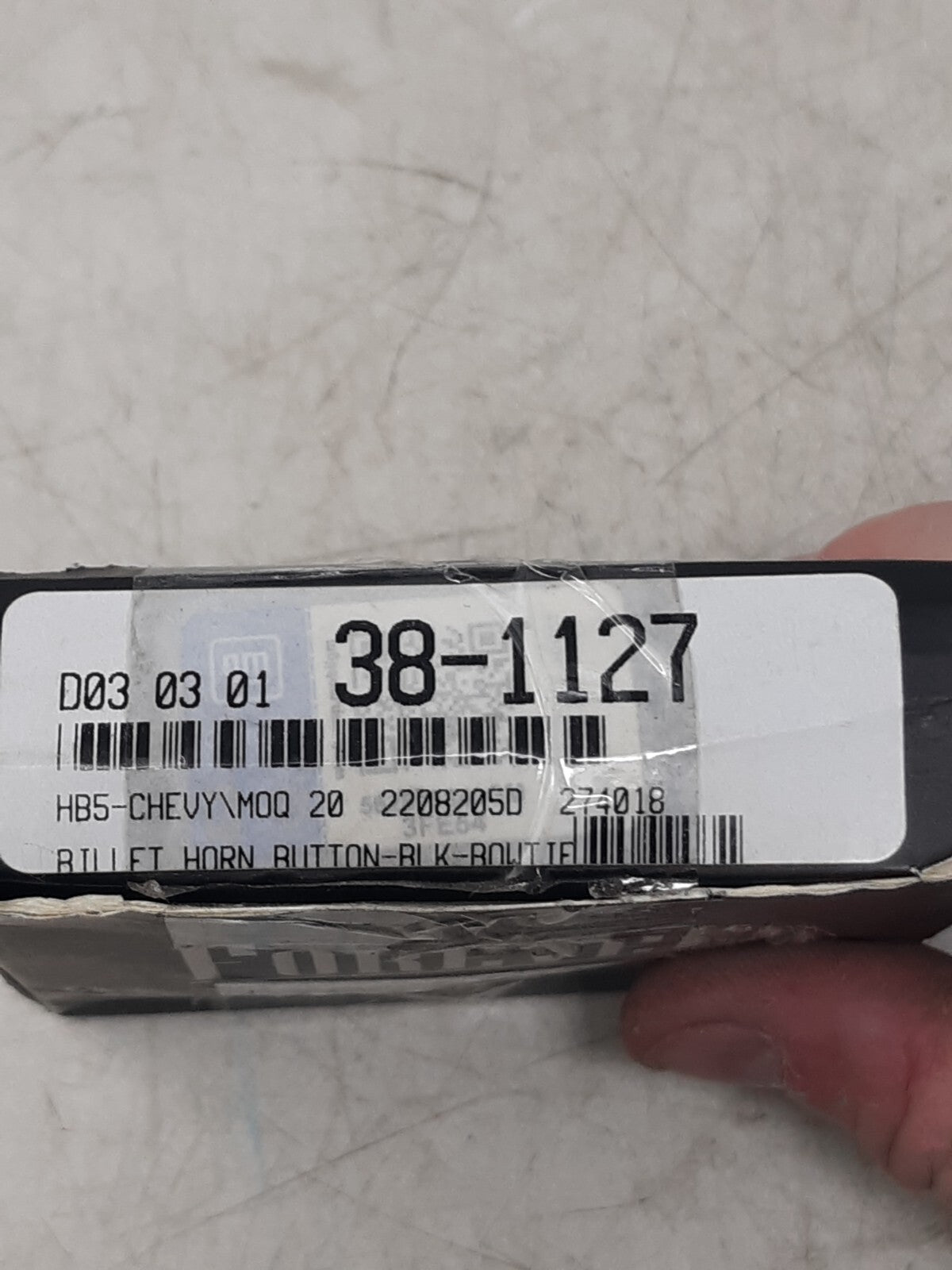 Forever Sharp 38-1127 Chevy Black Bullet Horn Button w/ Hardware – 5 Hole