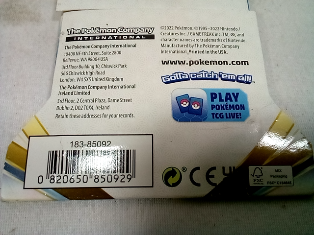 Pokemon Sword and Shield Silver Tempest Booster Pack Trading Card PUI86092-S