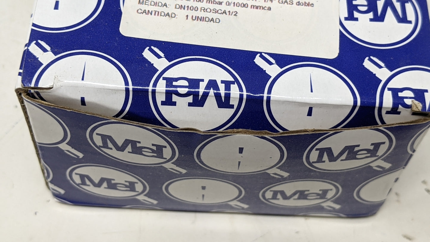 Mei All Stainless Steel Low Pressure Gauge - 1/4in - 0/100mbar - 6123142000