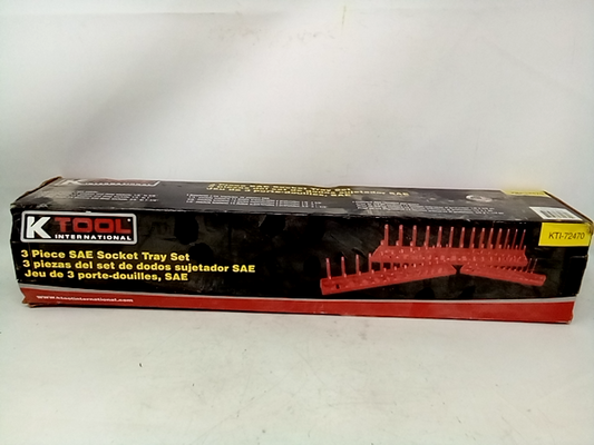 K Tool International KTI72470 SAE Socket Holder Set, Red - 3 Piece