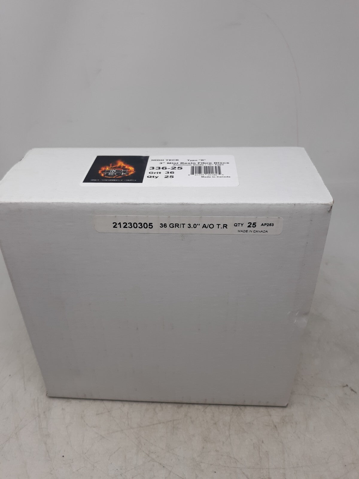 High Teck 336-25 3" Mini Resin Fibre Discs 36 Grit Type R A/O – Qty 25