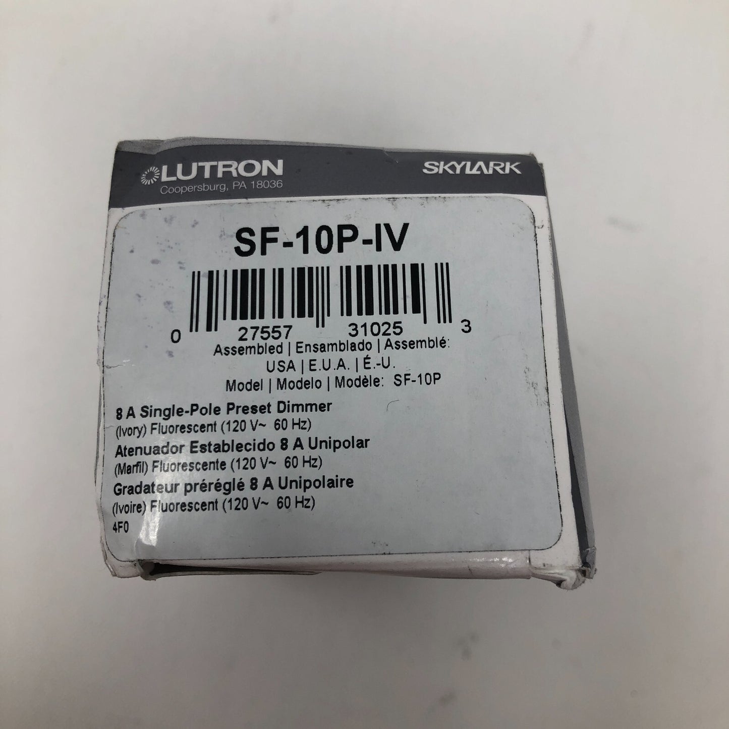 Lutron SkyLark Single Pole Preset Dimmer: SF-10P-IV