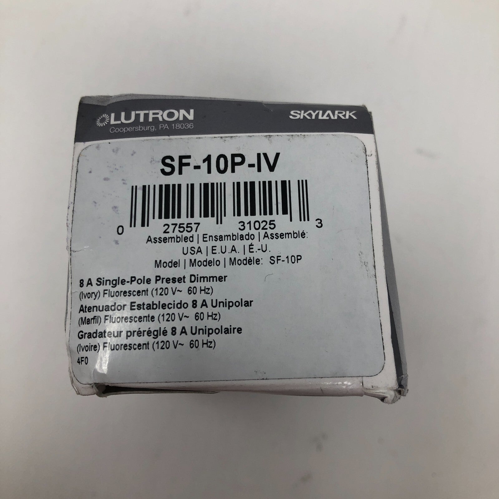 Lutron SkyLark Single Pole Preset Dimmer: SF-10P-IV