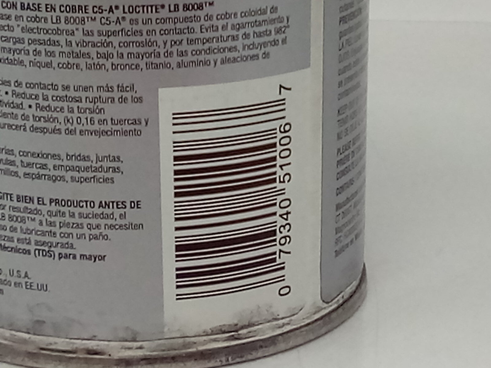 Loctite LB 8008 C5-A Copper Based Anti-Seize Lubricant 234202 1 Lb Can