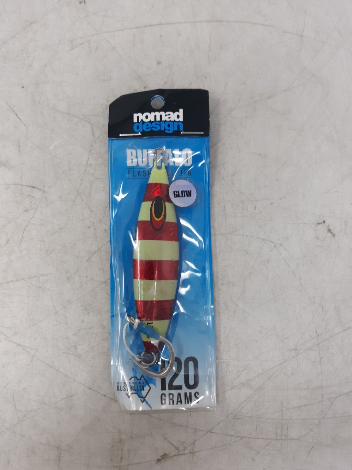 Nomad Buffalo Flash Fall Jig 120g Glow Jig Lure Crimson Tide BKK Hook