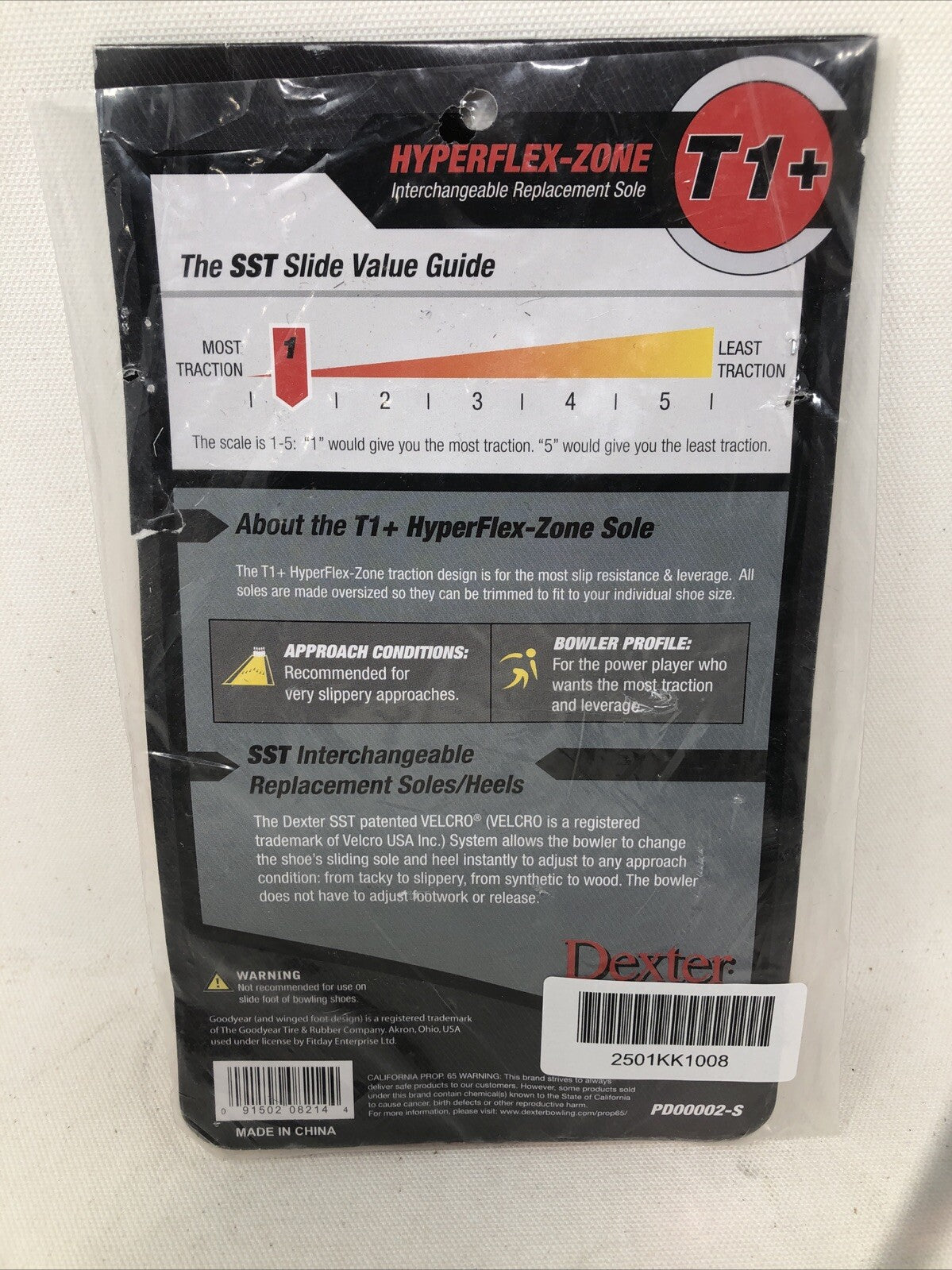 DEXTER HYPERFLEX- ZONE BOWLING SHOE TRACTION SOLE SIZE SMALL WOMEN5-11 MEN7-10.5