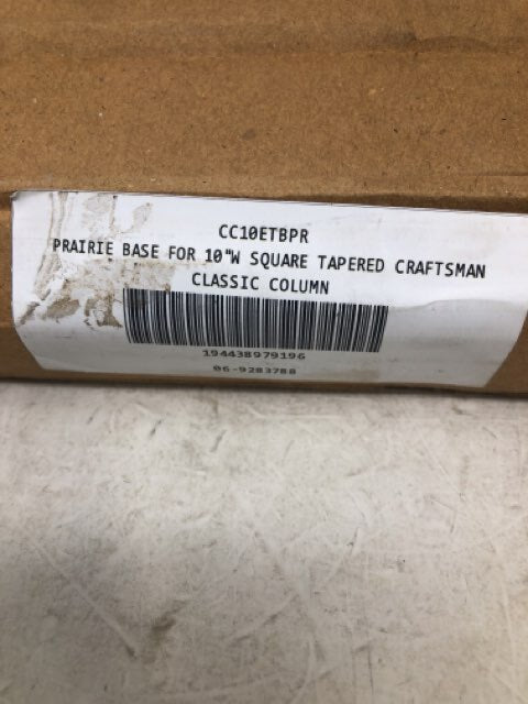 Prairie Base For 10"w square tapered craftsman classic column - CC10ETBPR