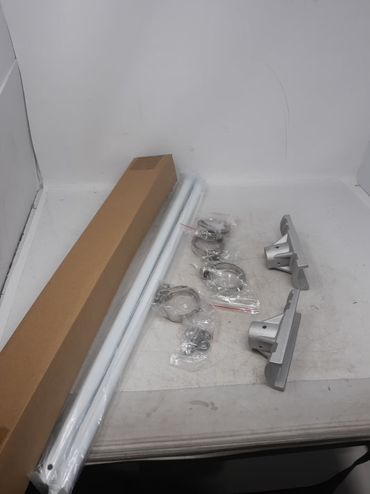 White Mounting Post Kit with Metal Brackets & Hardware
