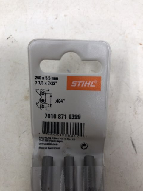 3 PACK STIHL SHARPENING FILES 7 7/8X7/32 200X5.5mm .404"