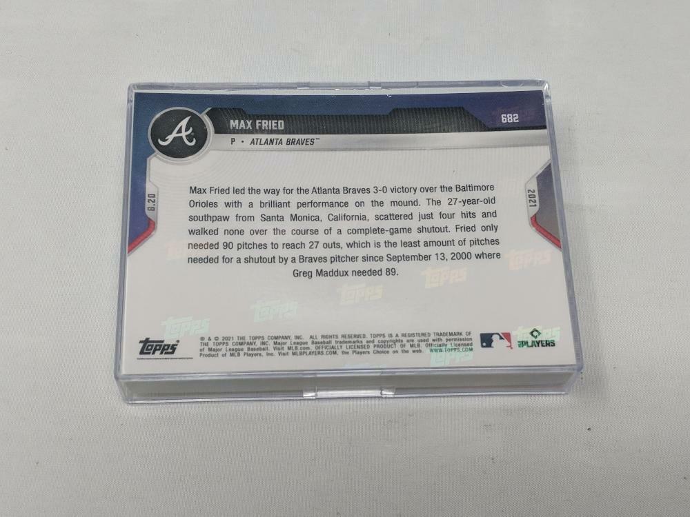 2021 Topps Now #682 Max Fried Red Parallel Card 06/10