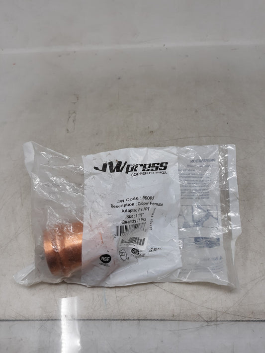JW Press Copper Fittings 1-1/2" Press x Female Copper Adapter