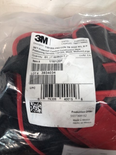 3M Protecta 1161205 Comfort Construction Style Positioning Harness Medium/Large