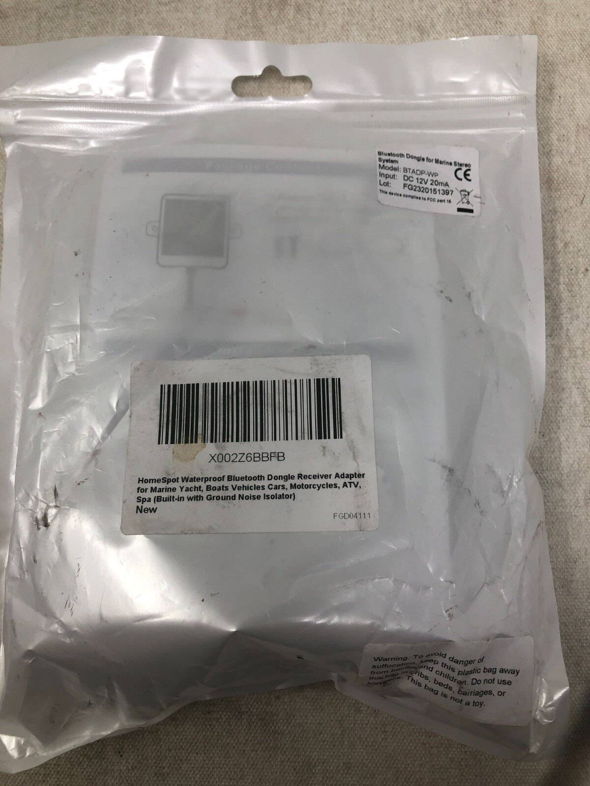 HomeSpot Waterproof Bluetooth Dongle Receiver Adapter for Marine BTADP-WP