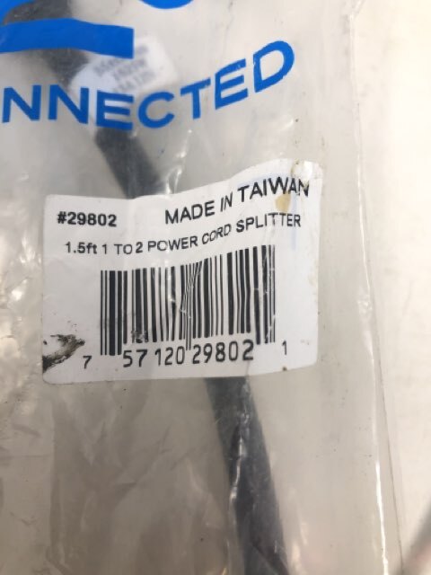 Cables to Go 1-to-2 Power Cord Splitter - Black - 14