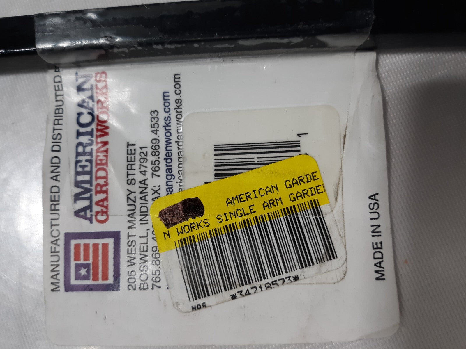 American Garden Works SDH Mounted Single Arm Shepherd Hook, 34", Black