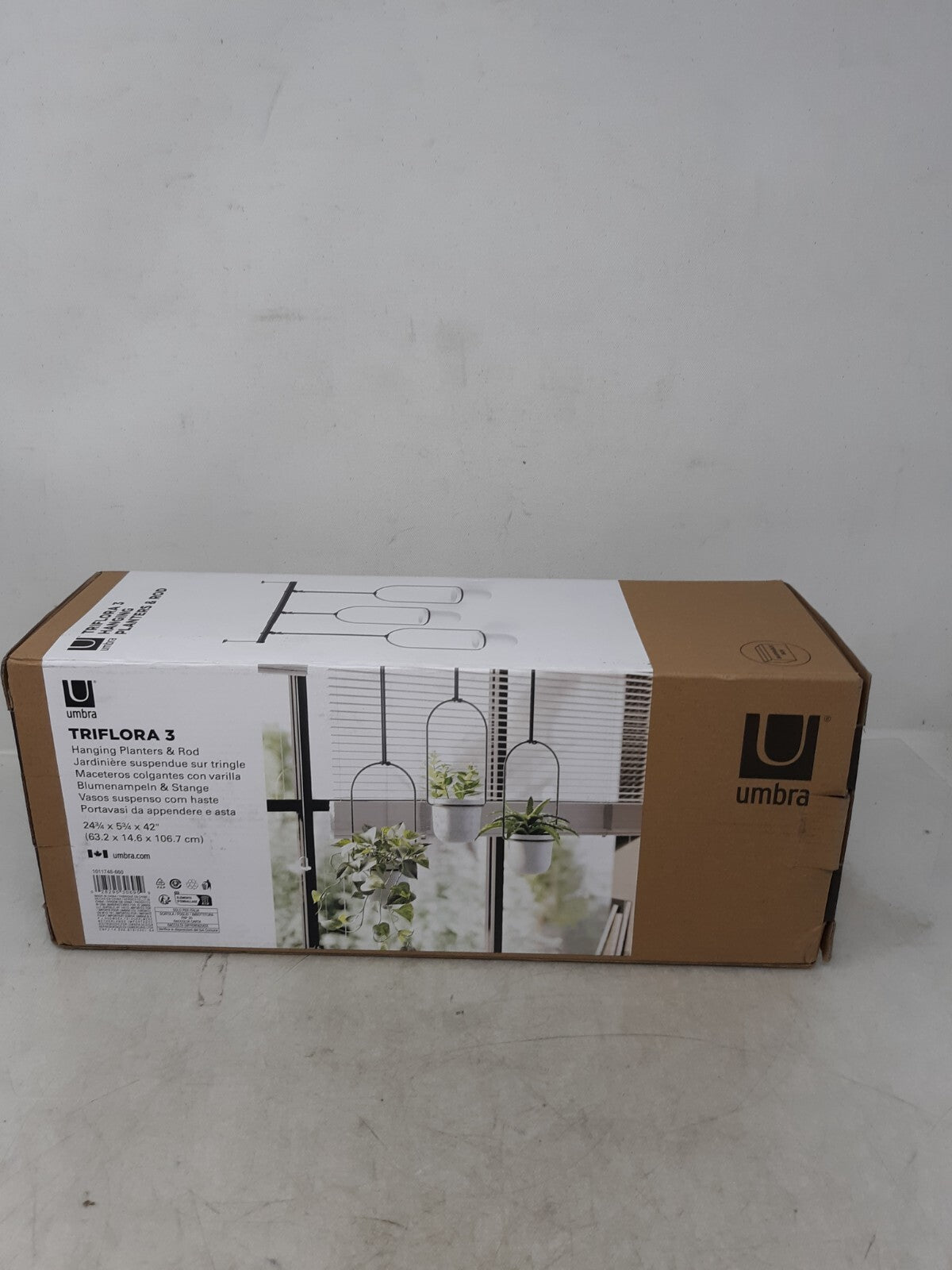 Umbra 1011748-660 Triflora Hanging Planter for Window, Indoor Herb Garden, White
