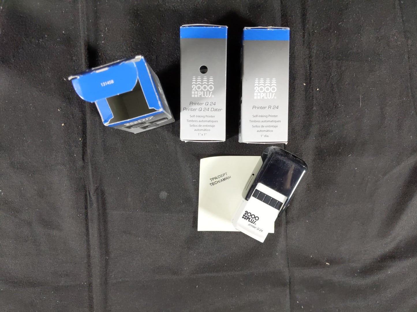 2000Plus Printer Q 24 Square Self-Inking Stamp 1" (TPR/DEPT TECH/AMRH) 3 PACK