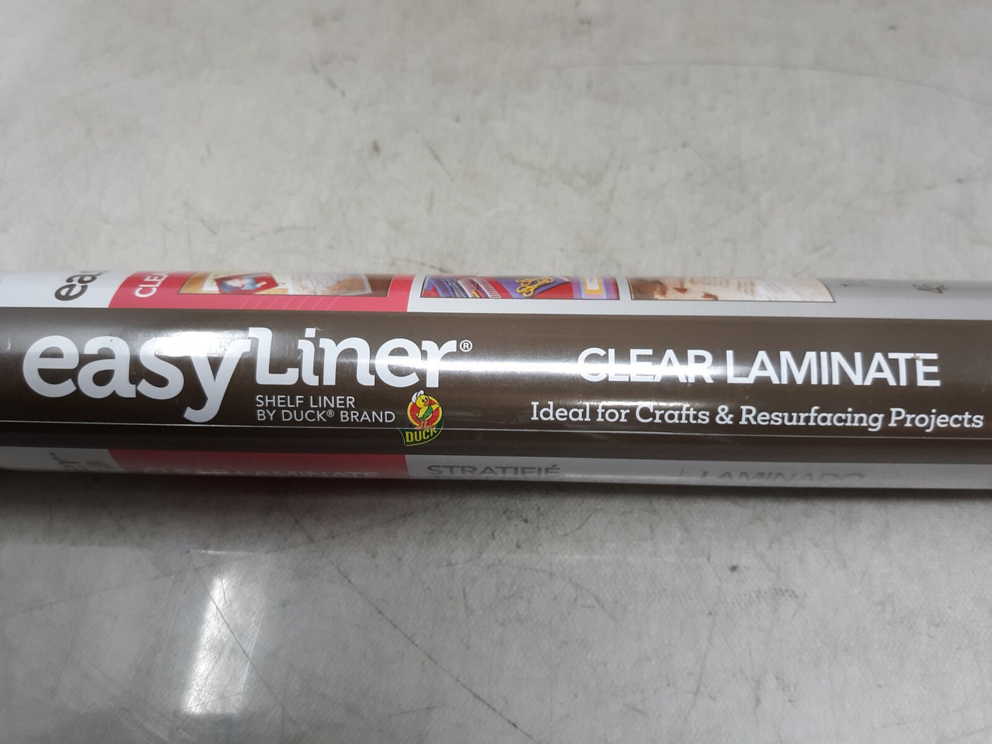 Duck� Peel-and-Stick Clear Laminate Roll, 5.91 mil, 18" x 8 yd, Matte Clear