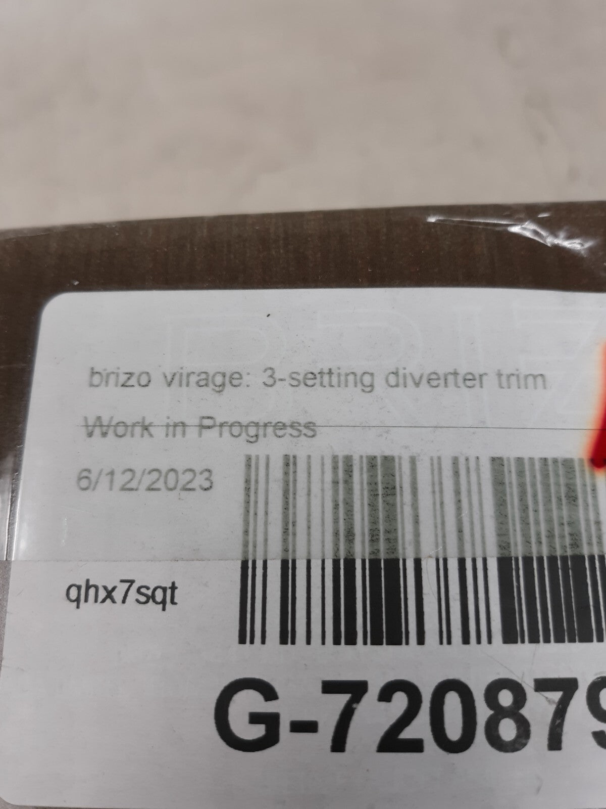 Brizo Virage Three Function Diverter Valve Trim Less Rough-In Valve T60830-BN