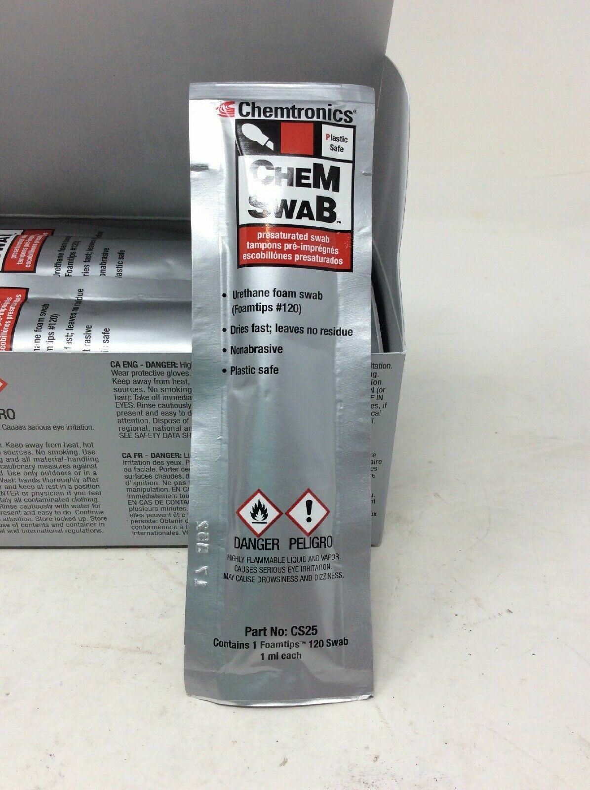 Chemtronics Chem Swab Pre-Saturated Alcohol Swabs CS25- 25ct keyboard cleaning