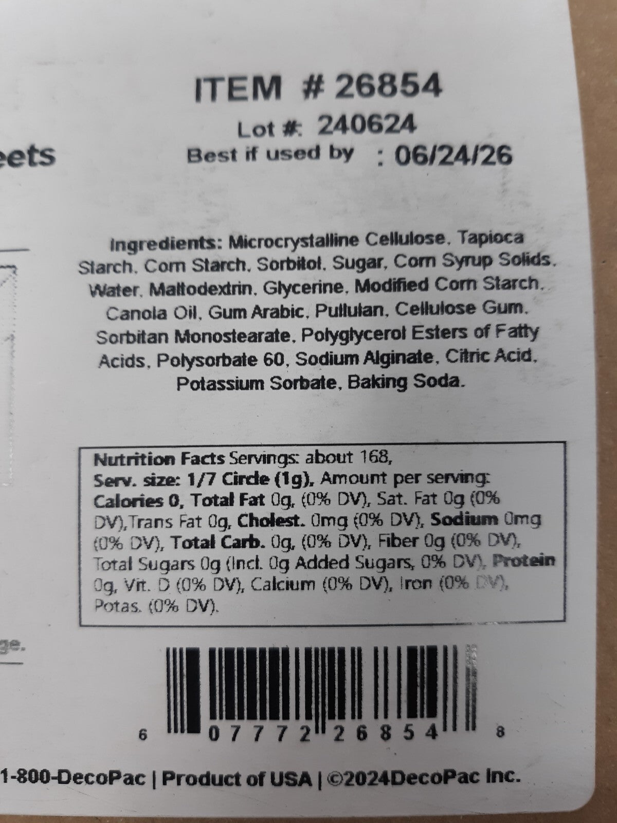 DecoPac PhotoCake ColorCanvas Edible Sheets - 7.5" Circles (24 Sheets)