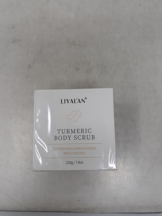 Liyalan Turmeric Body Scrub - Acne, Dark Spots Natural Skin Cleanser 7.8 Oz