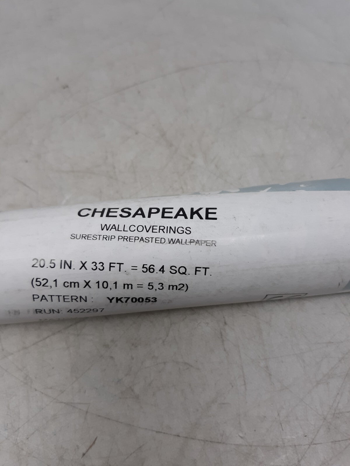 Chesapeake SureStrip Pre-Pasted Wallpaper YK70053 Blue Floral 20.5” x 33’