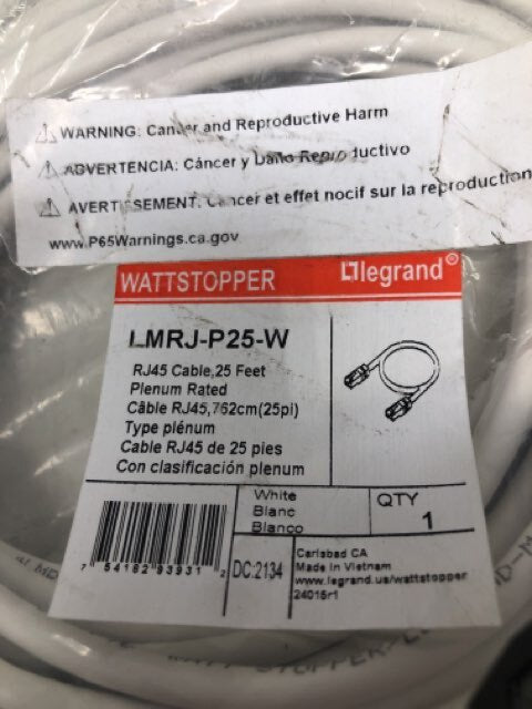 Legrand - WATTSTOPPER RJ45 Cable 25'