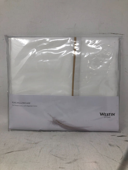Westin Store King Pillowcase ~ 1-Pair 600 Thread-Count Cotton Pillowcases, White