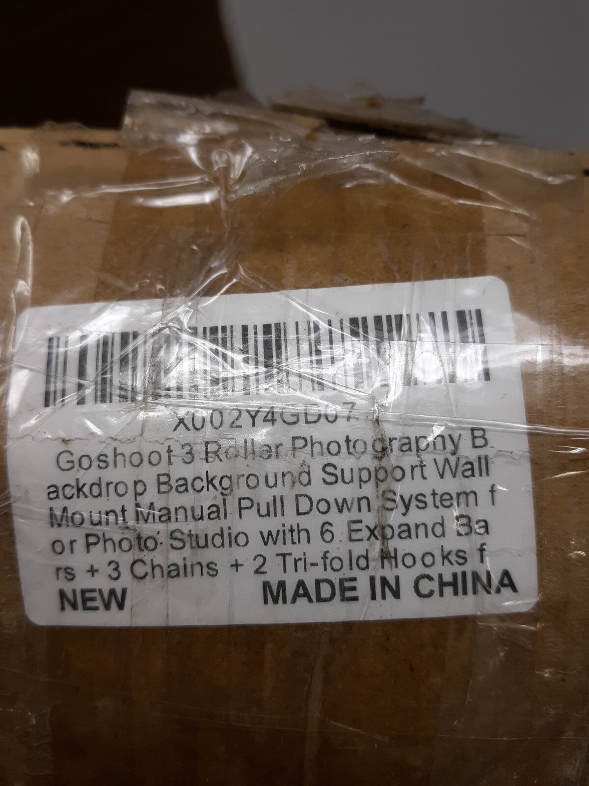 Goshoot 3-Roller Photography Backdrop Support Wall Mount – Manual Pull Down Syst