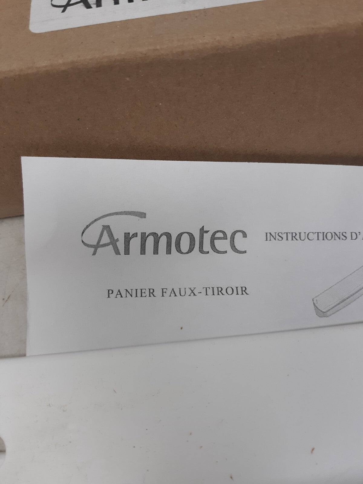 Armotec TIP-0BLA-11K White Tip-Out Tray Kit Faux Drawer 11" Mounting Hardware