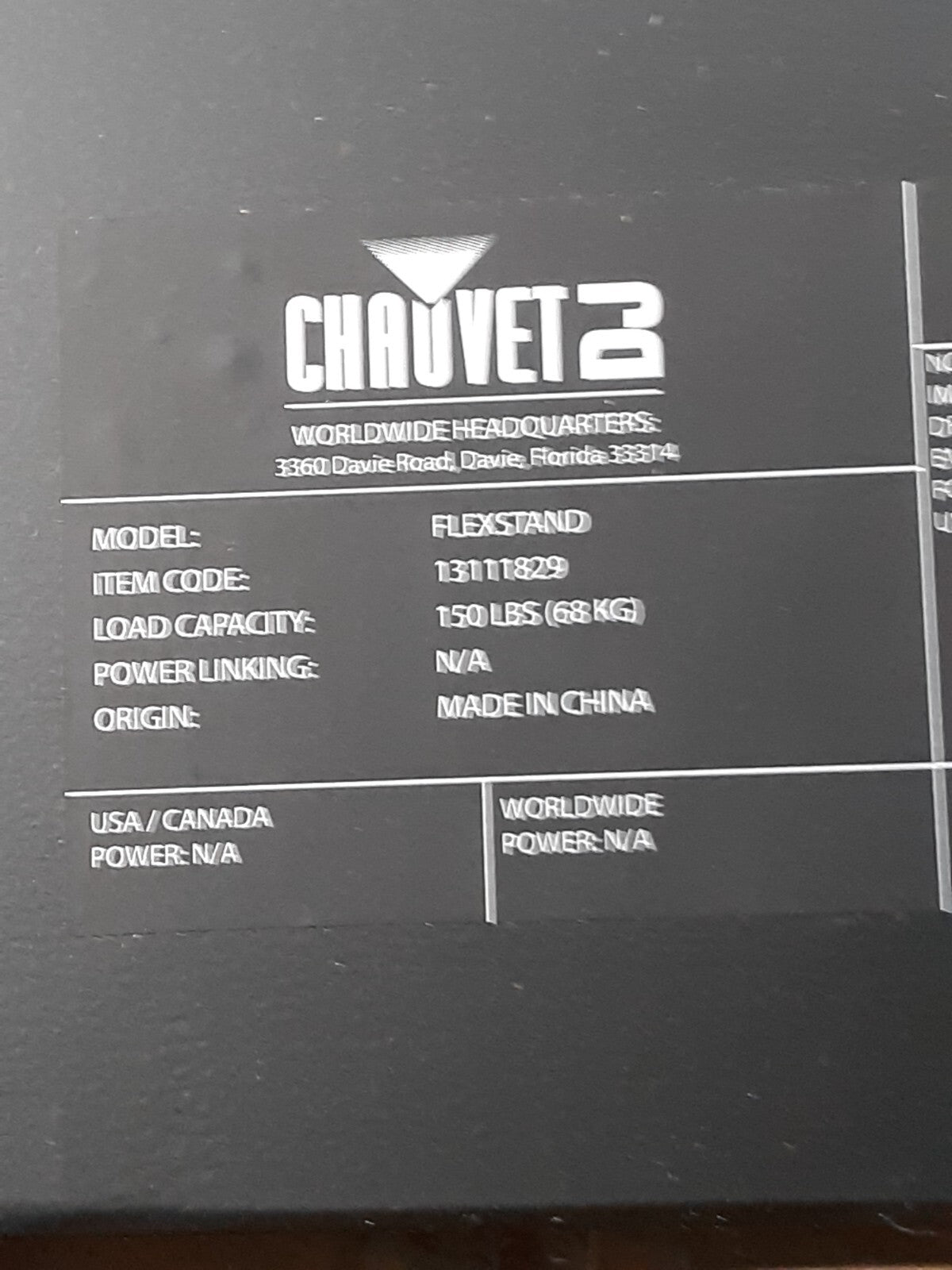 Chauvet DJ Flexstand Portable Equipment & Lighting Stand – 150 lb Capacity