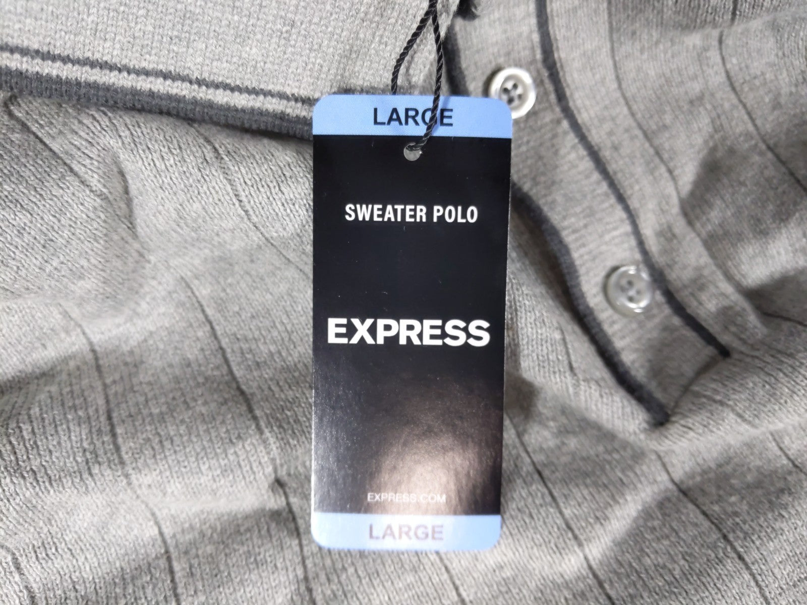 Mens Express polo H.Light Gray. Size L. 100% Cotton.