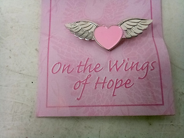 On the Wings of Hope Heart w/ Angel Wings Pin
